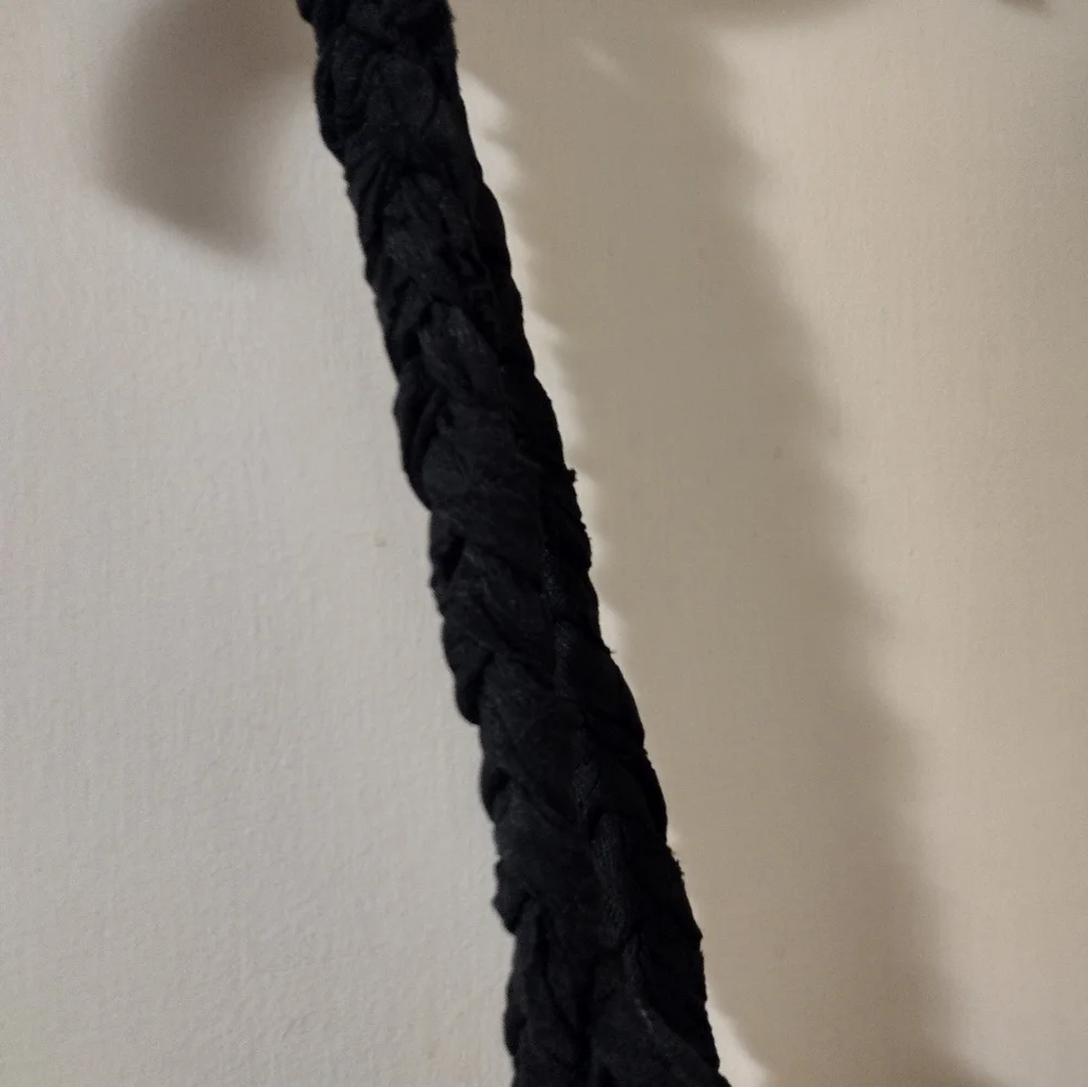 Free People Black Lace Braided-Strap Cami